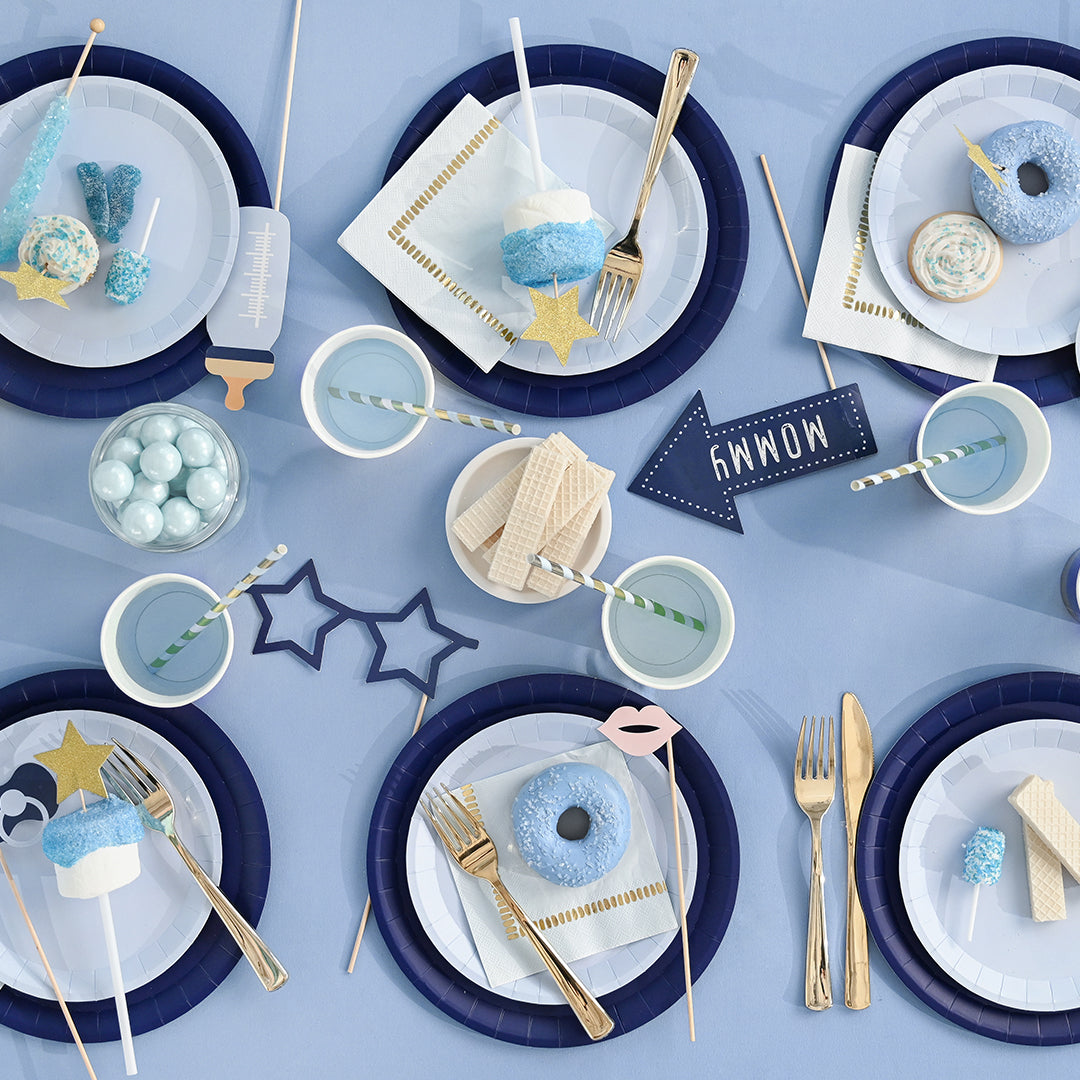 Pale Blue Brushstroke Cocktail Napkins (25 per pack)
