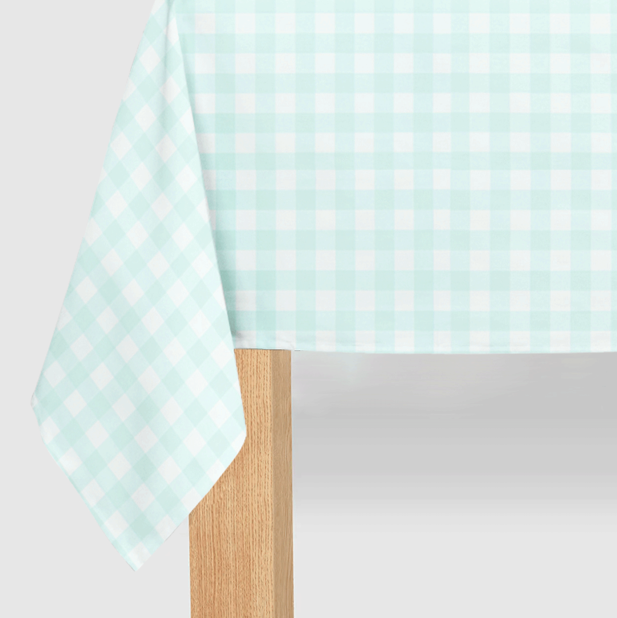 Mint Gingham Paper Tablecloth