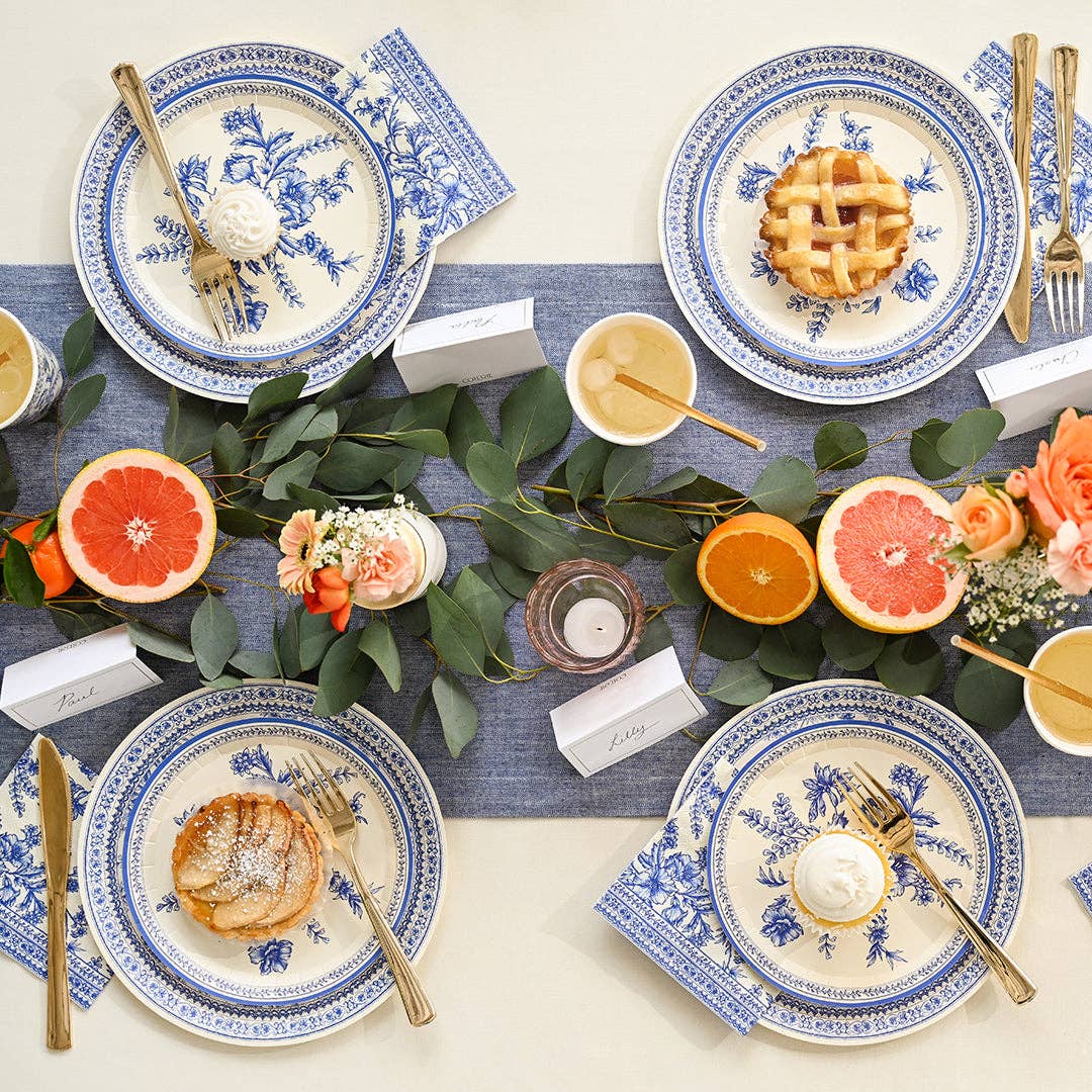 Blue Toile Large Napkins (25 per pack)