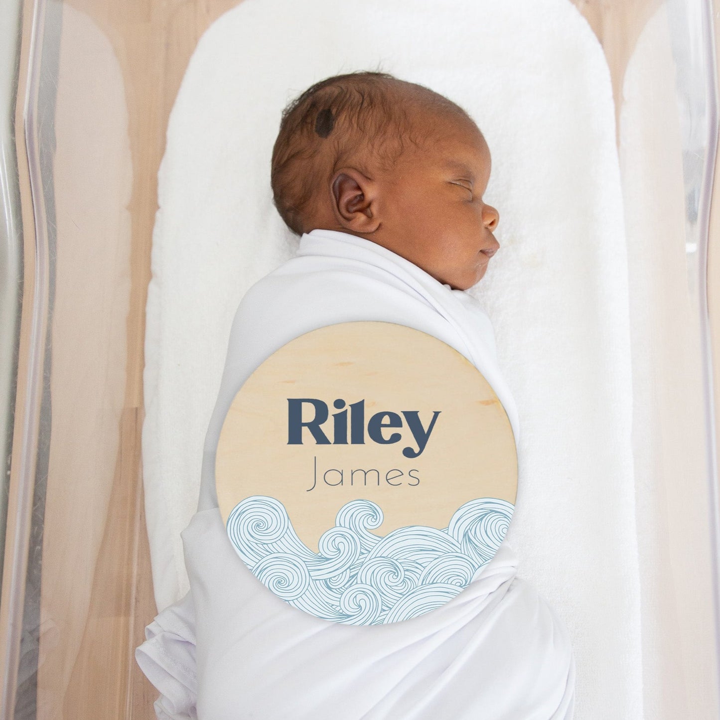 Waves Wooden Name Sign