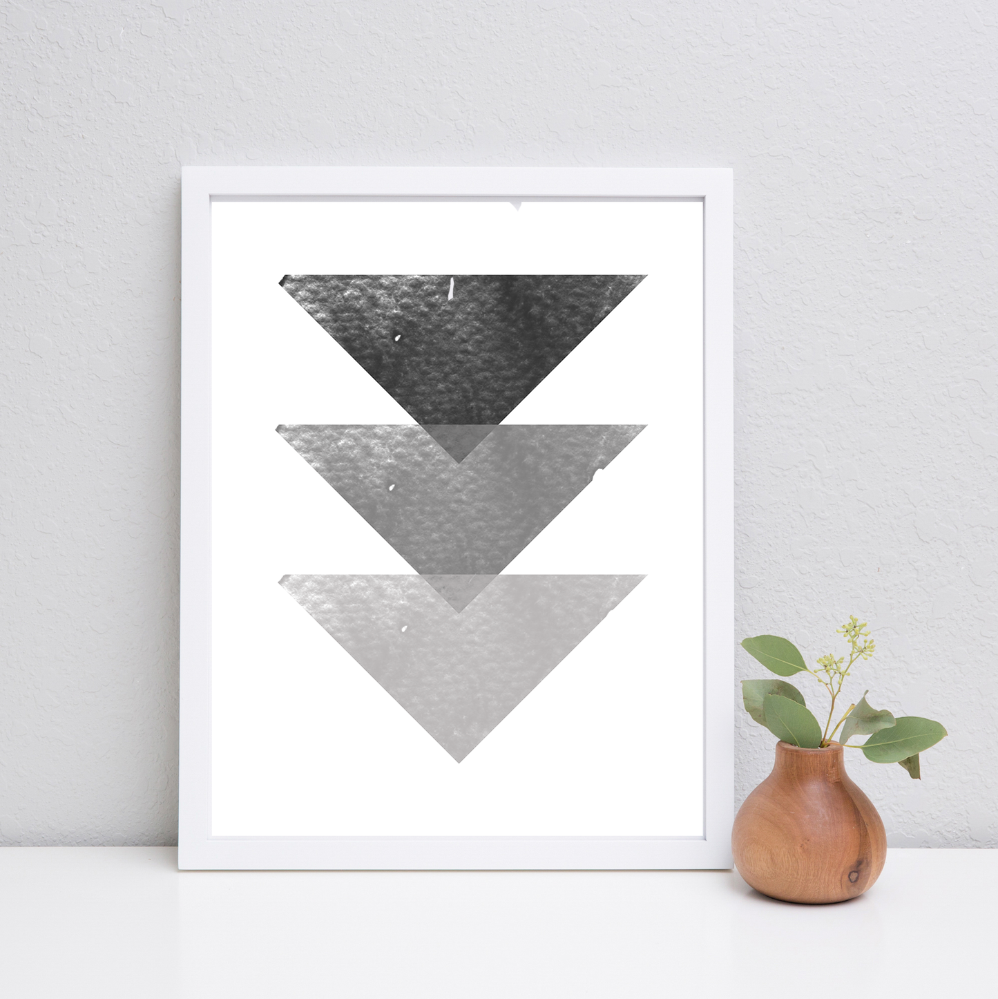 Black Modern Triangle Print - 8x10