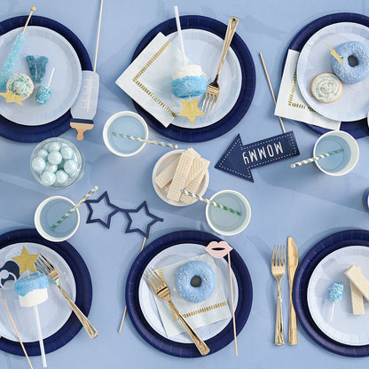 Pale Blue Brushstroke Cocktail Napkins (25 per pack)