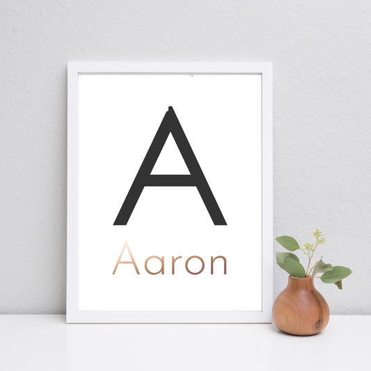 Black Modern Name Print  - 8x10