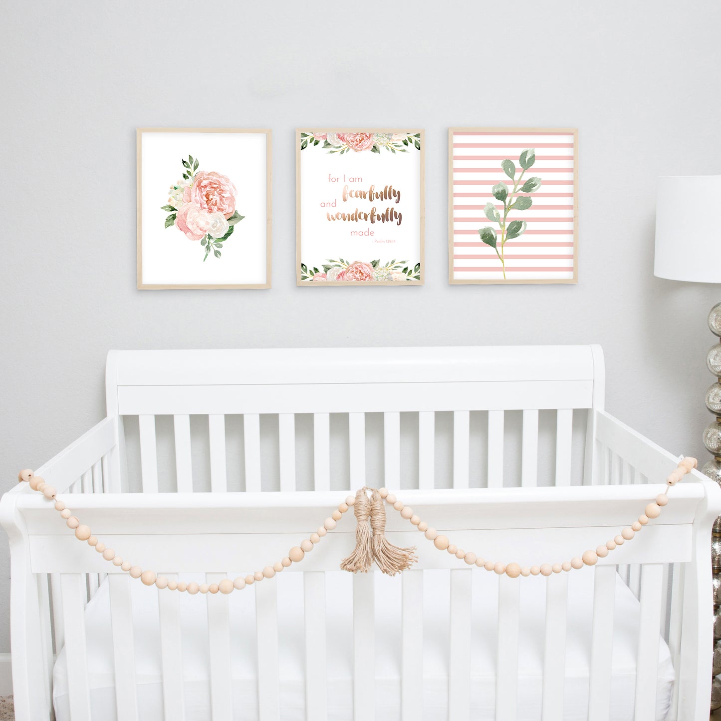 Dark Blush Nursery Wall Art Set #9