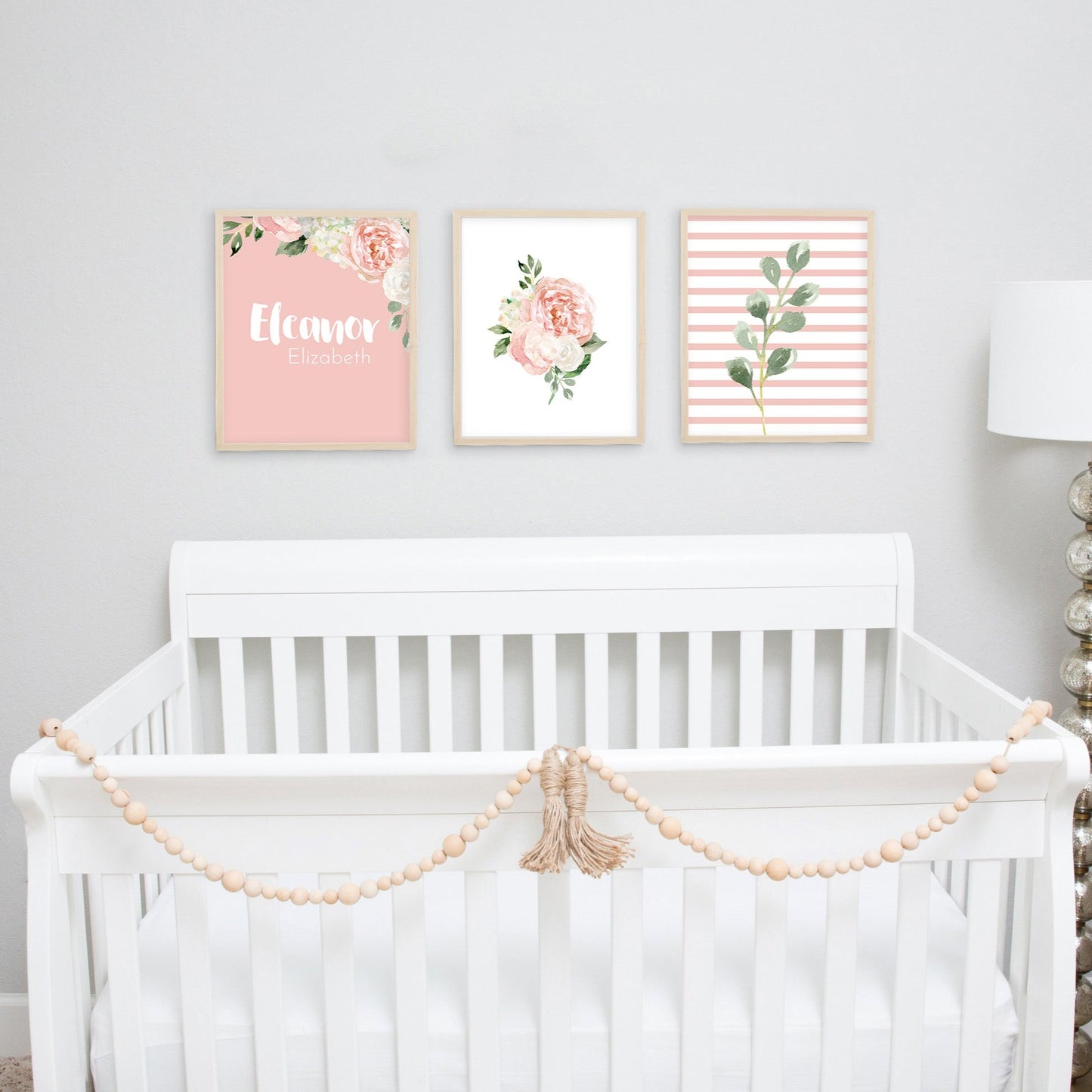 Dark Blush Nursery Wall Art Set #8