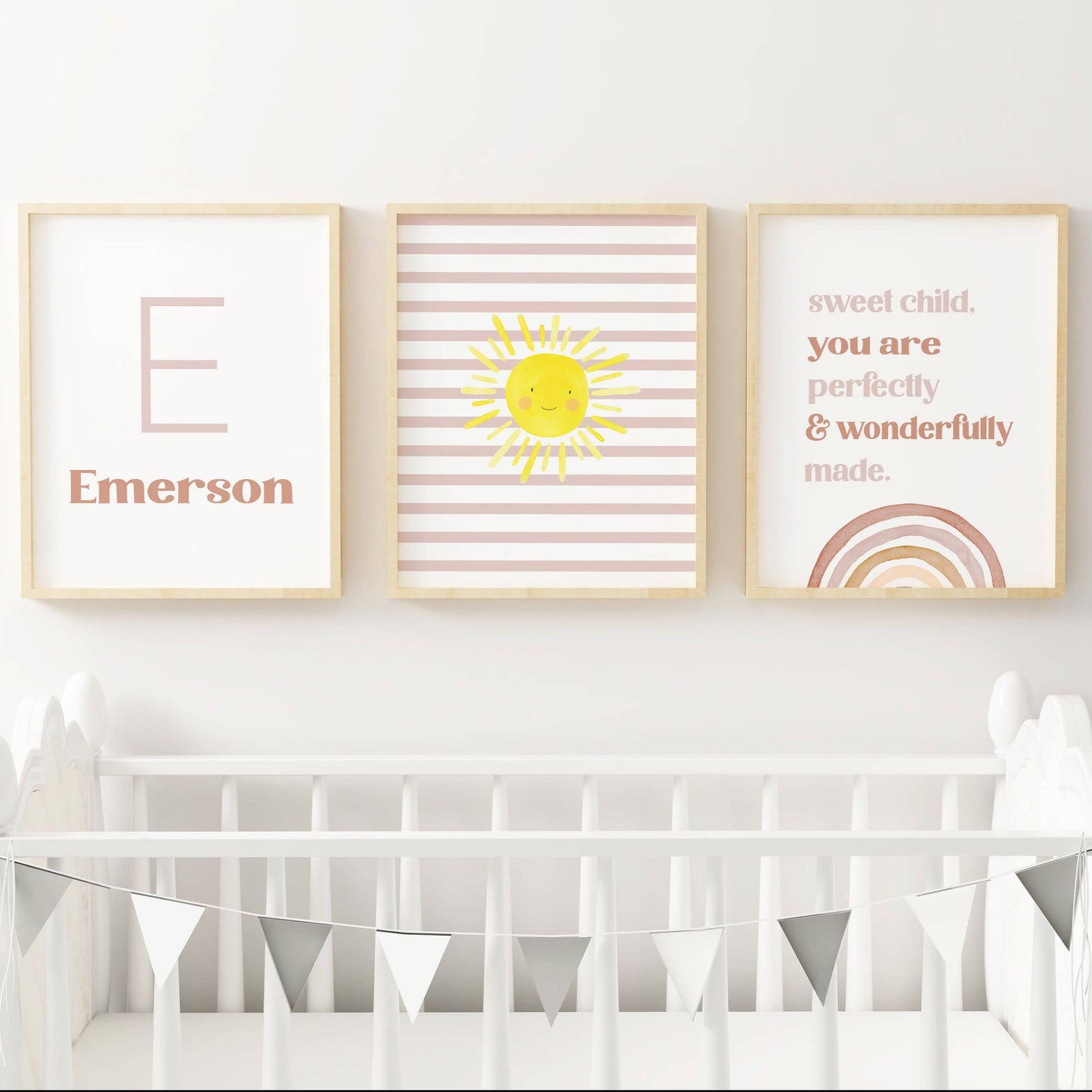 Colorful Floral Nursery Wall Art Set