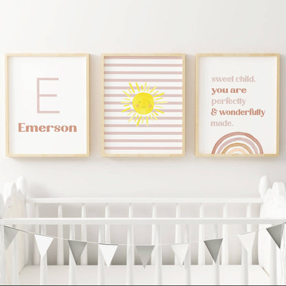 Colorful Floral Nursery Wall Art Set