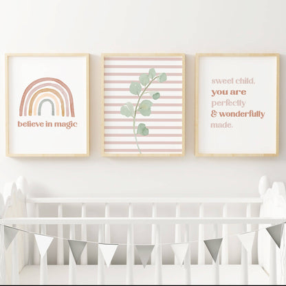 Colorful Rainbow Wall Art Nursery Wall Art Set