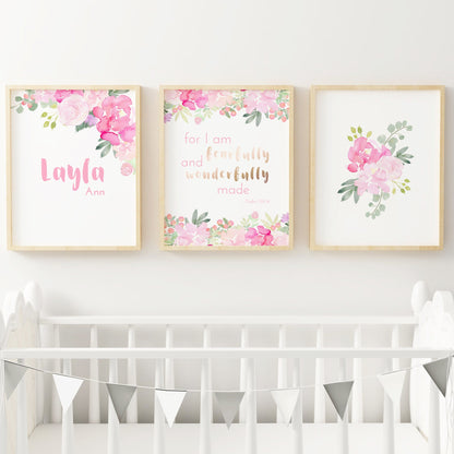 Bright Pink Nursery Wall Art Set #2