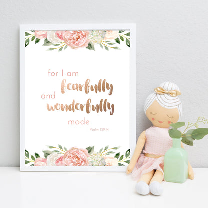 Dark Blush Floral Quote Print - Good and Perfect