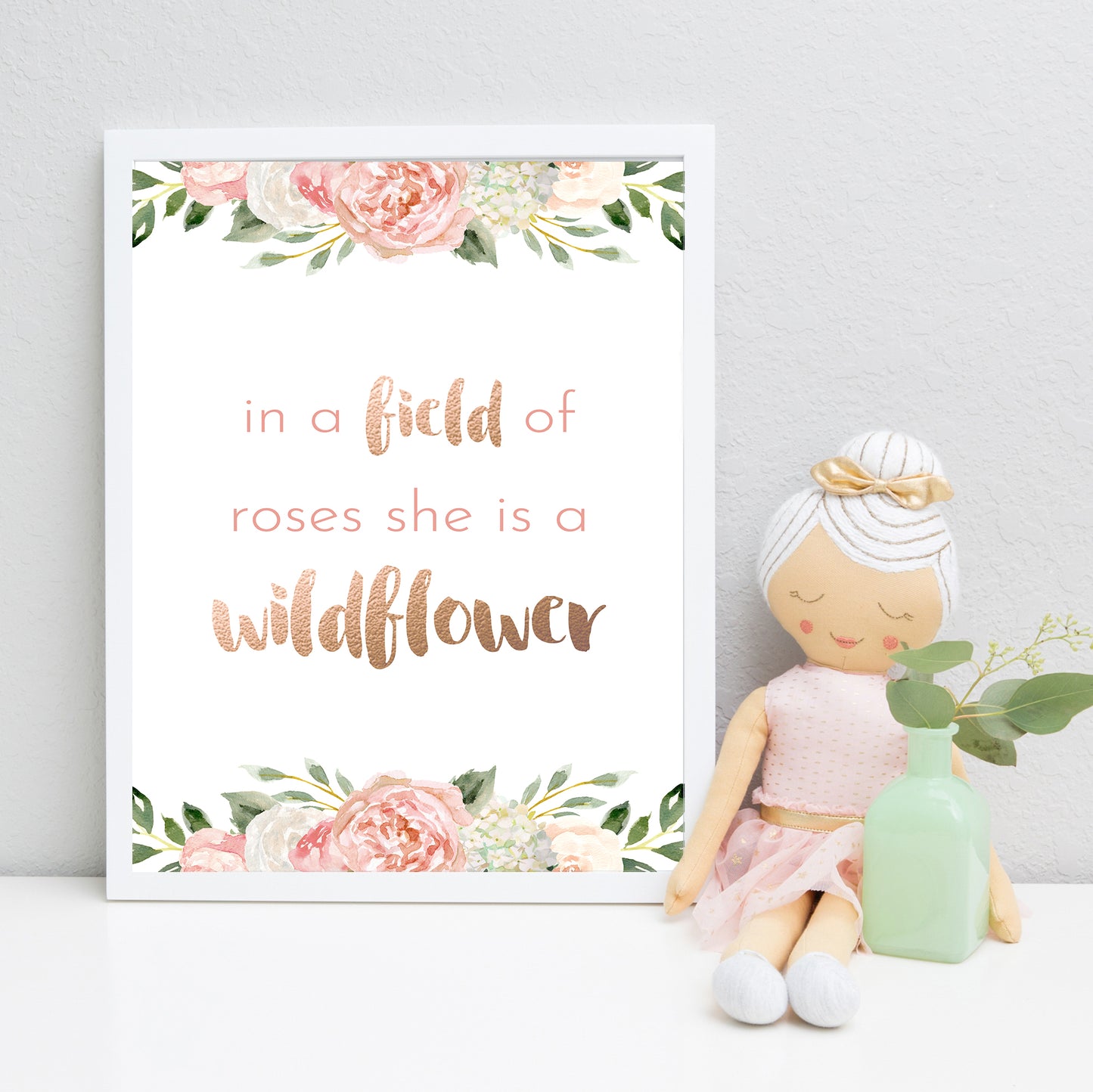 Dark Blush Floral Quote Print - Fearfully Made