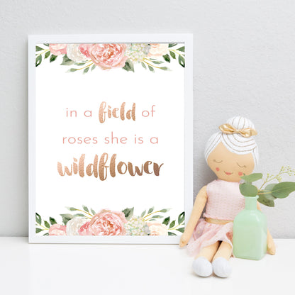 Dark Blush Floral Quote Print - Good and Perfect