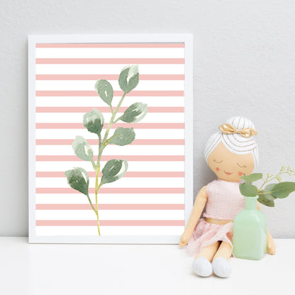 Dark Blush Greenery Print