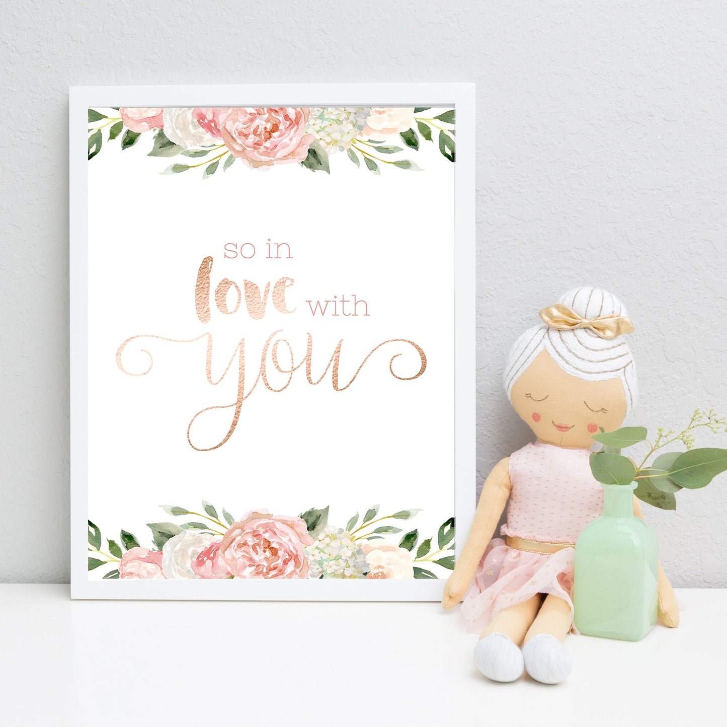 Dark Blush Floral Quote Print - Good and Perfect