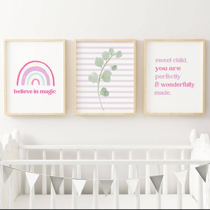 Neutral Brown Rainbow Nursery Wall Art Set #2