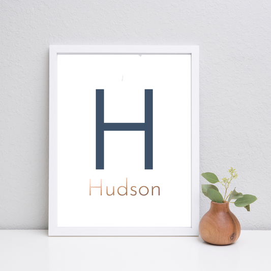 Navy Modern Name Print