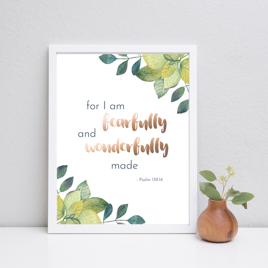 Prehistoric Quote Print - Fearfully Made
