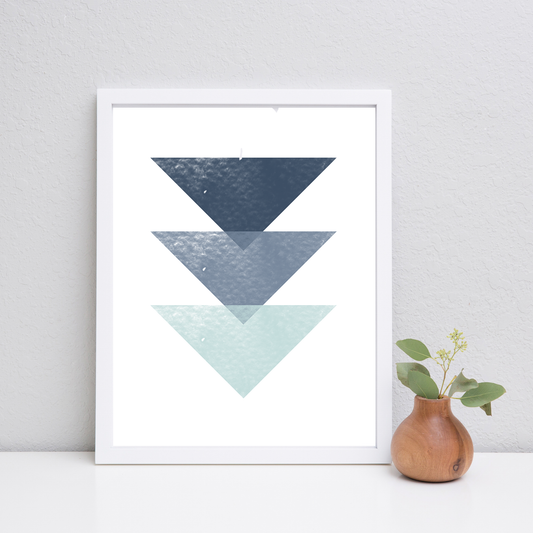 Navy Modern Triangle Print