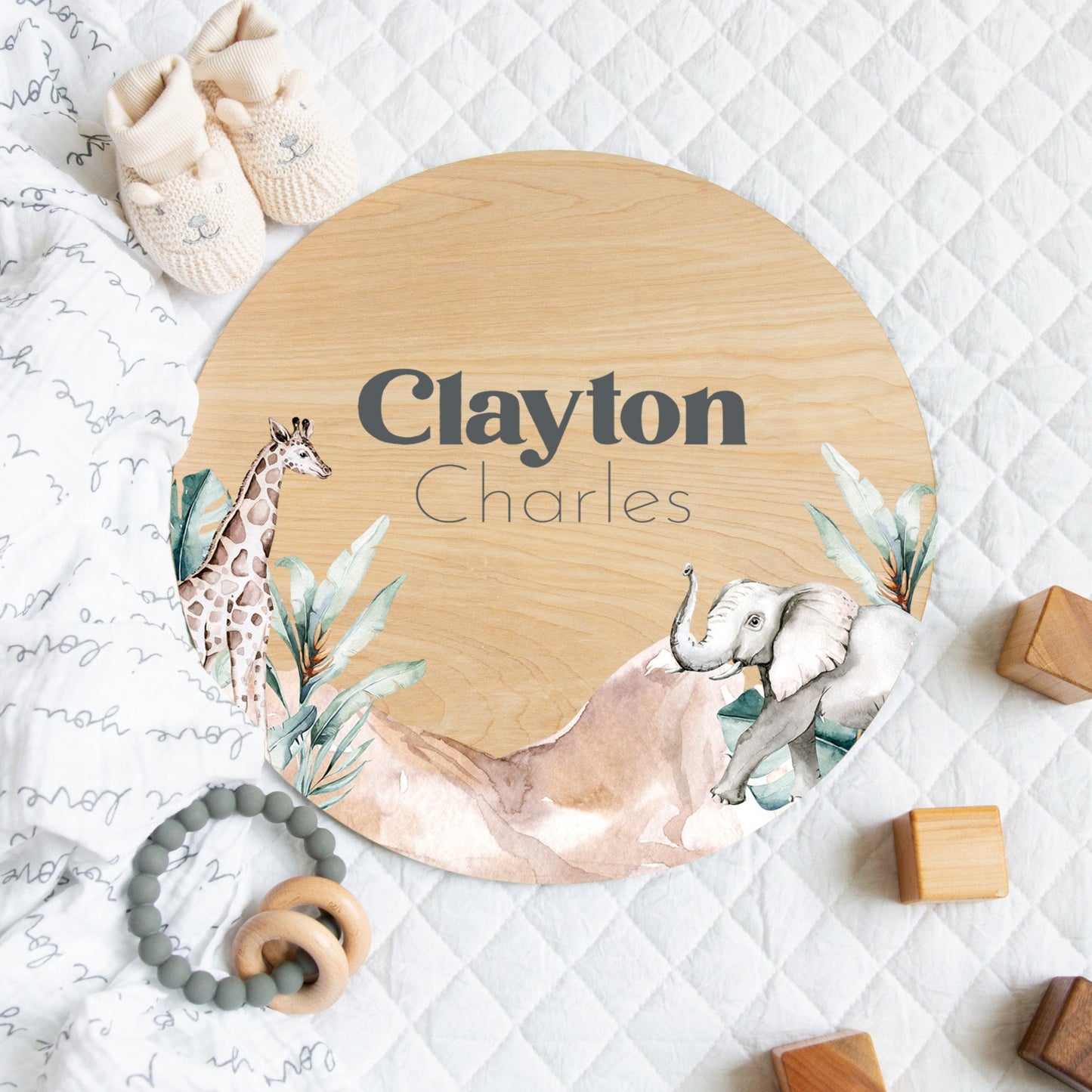 Safari Wooden Name Sign