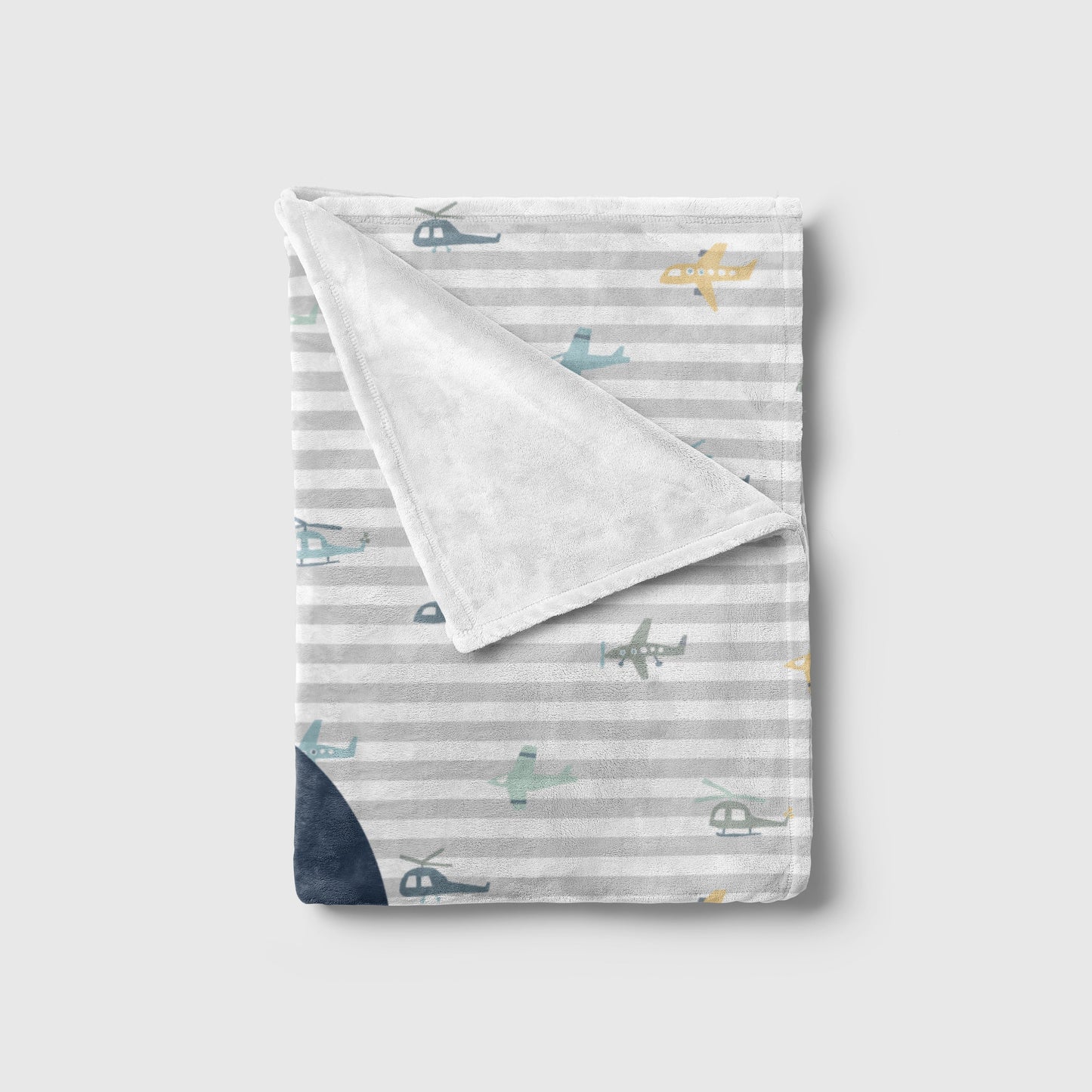 Airplane Print Striped Blanket Baby Blankets TheGracefulGoose