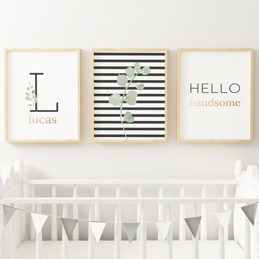 Black Modern Stripes Set