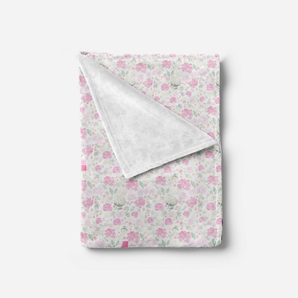 Bright Pink Floral Blanket Baby Blankets TheGracefulGoose