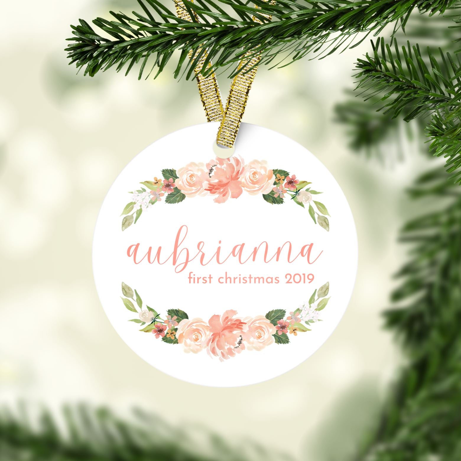 Coral First Christmas Ornament Christmas Ornaments TheGracefulGoose