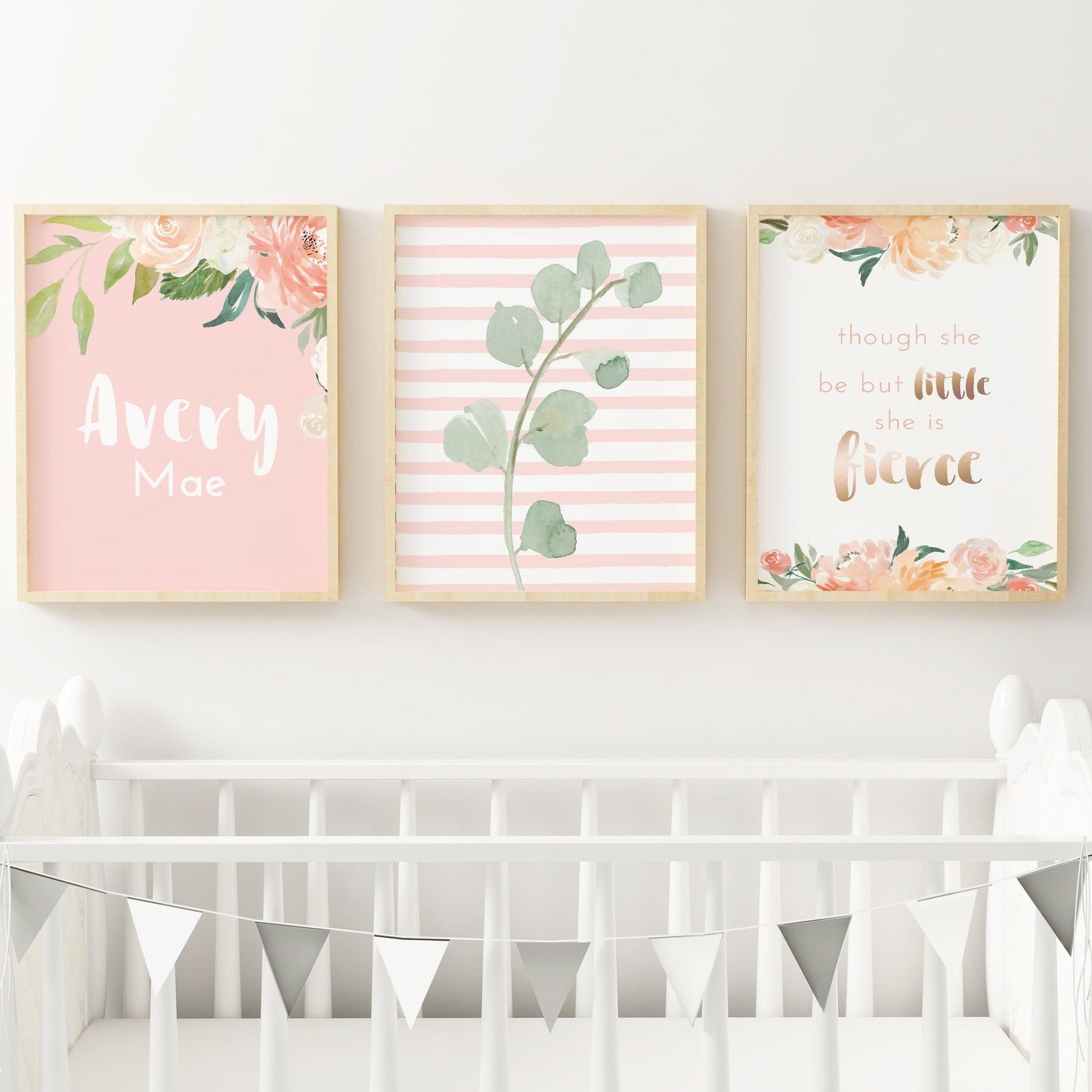 Coral Nursery Wall Art Set #1