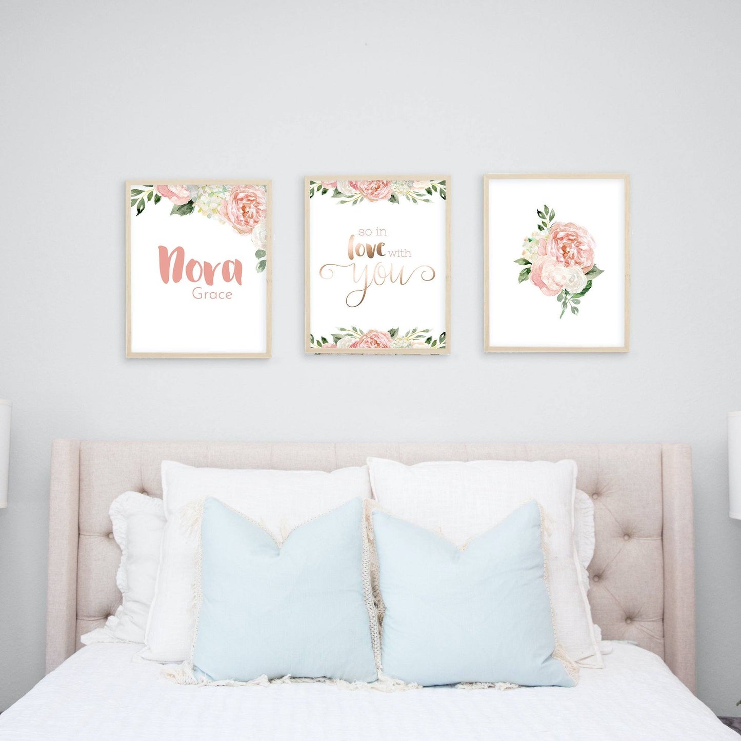 Dark Blush Nursery Wall Art Set #1