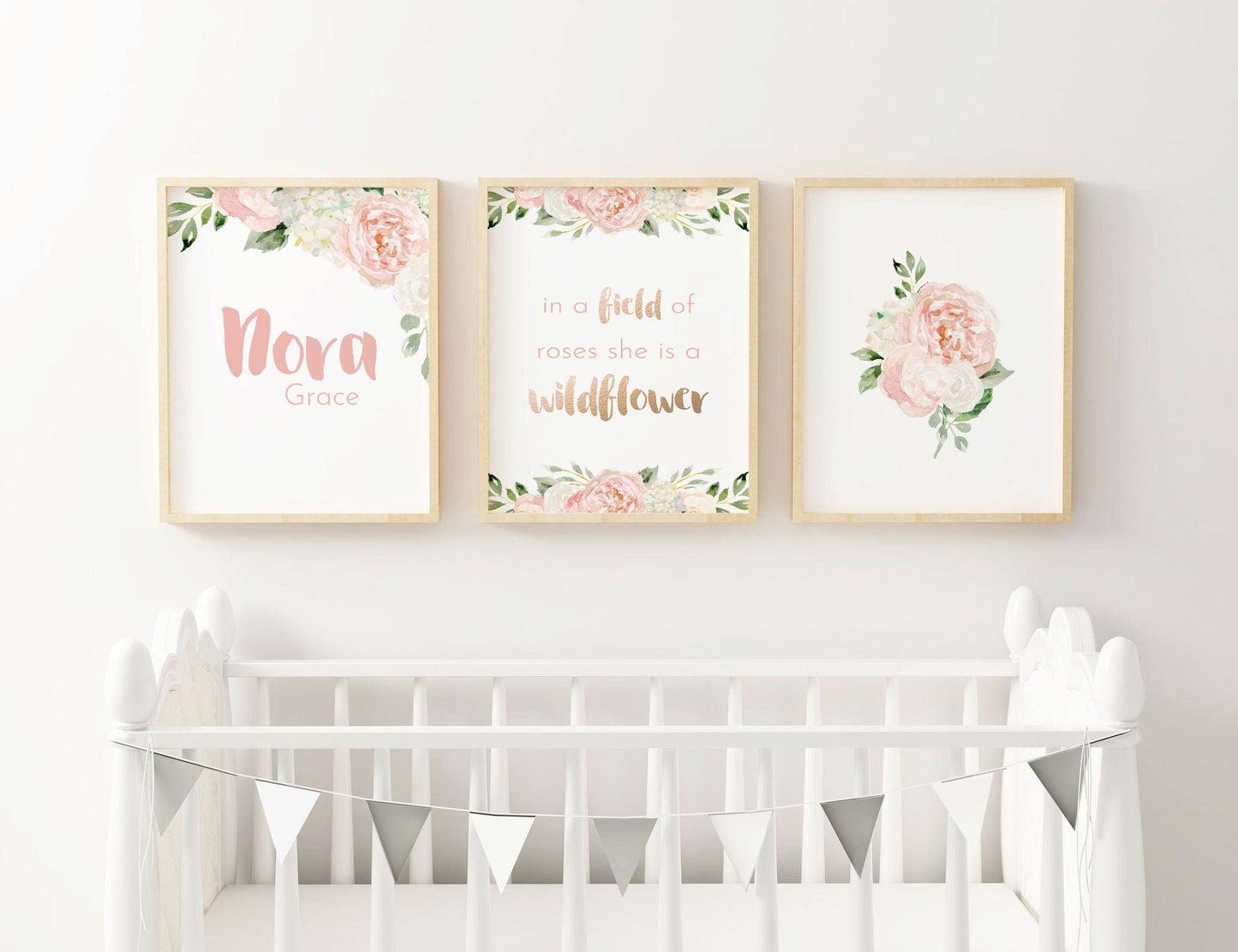 Dark Blush Nursery Wall Art Set #1