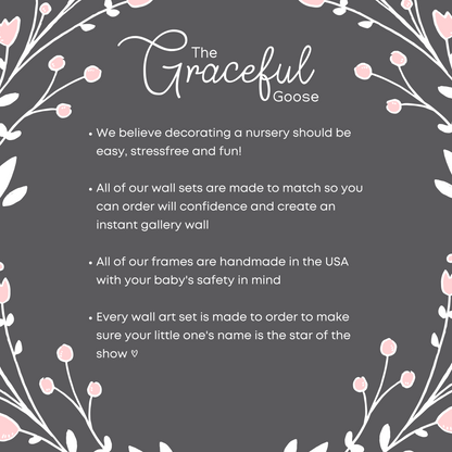 Dark Blush Nursery Wall Art Set #3