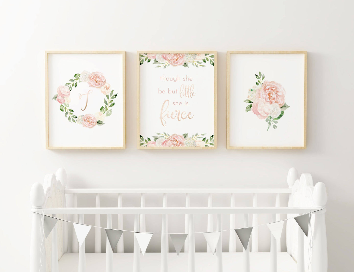 Dark Blush Nursery Wall Art Set #5