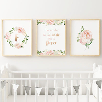 Dark Blush Nursery Wall Art Set #7