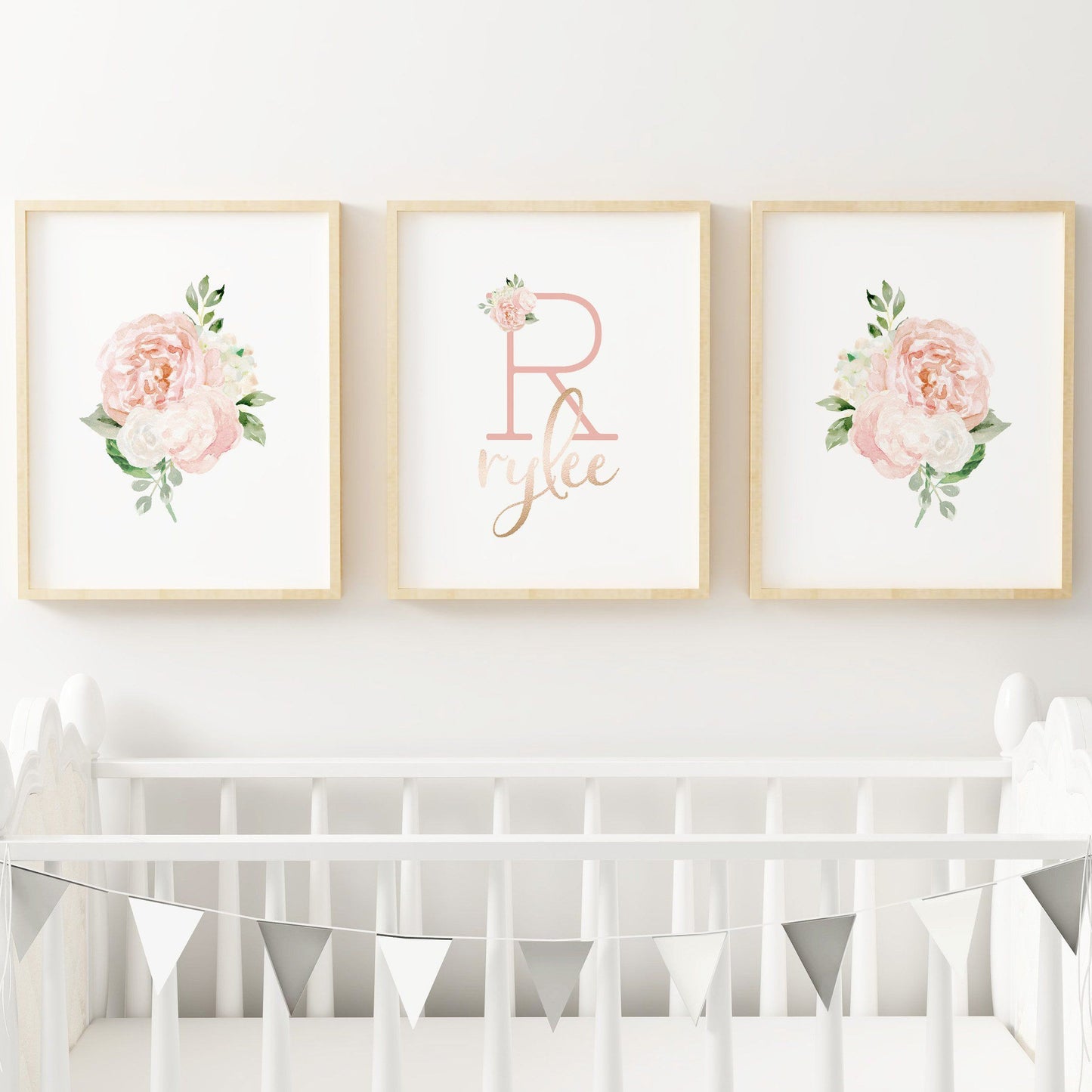 Dark Blush Nursery Wall Art Set #3