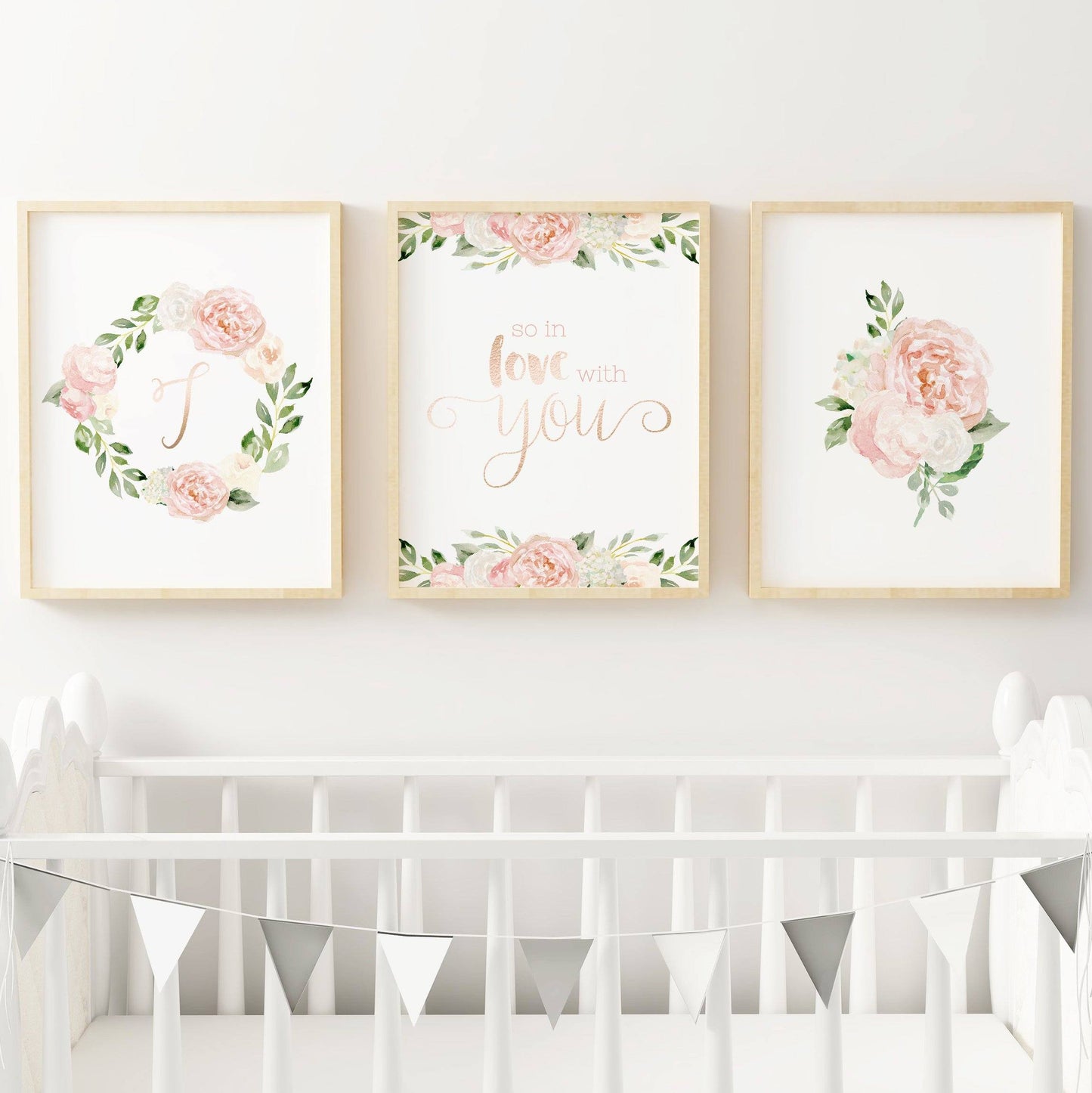 Dark Blush Nursery Wall Art Set #5