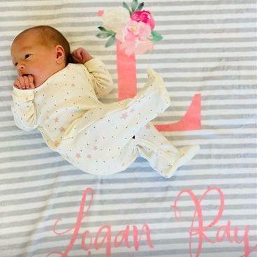 Grey and Pink Blanket Baby Blankets TheGracefulGoose