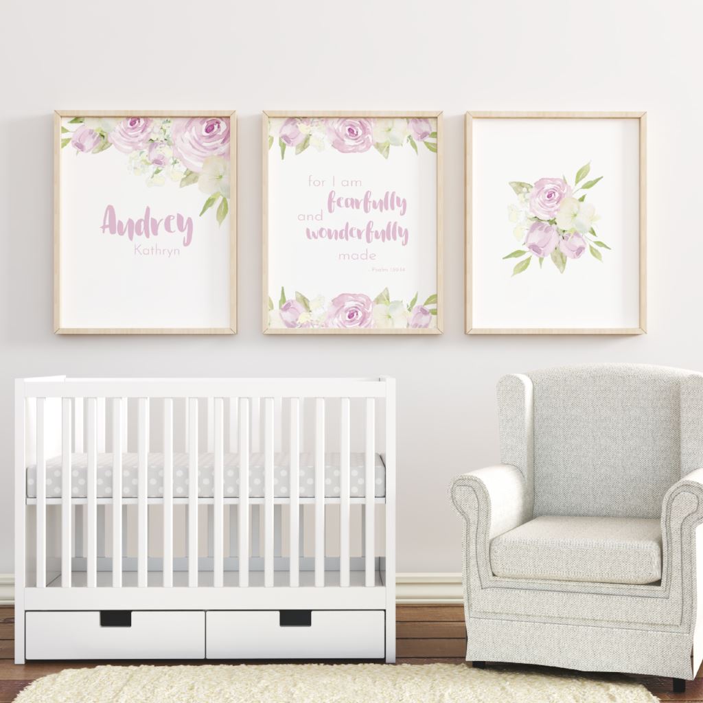Lavender Nursery Wall Art Set#1