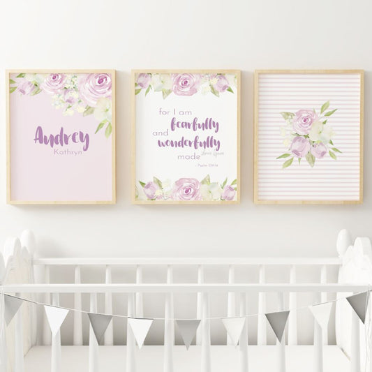 Lavender Nursery Wall Art Set #1