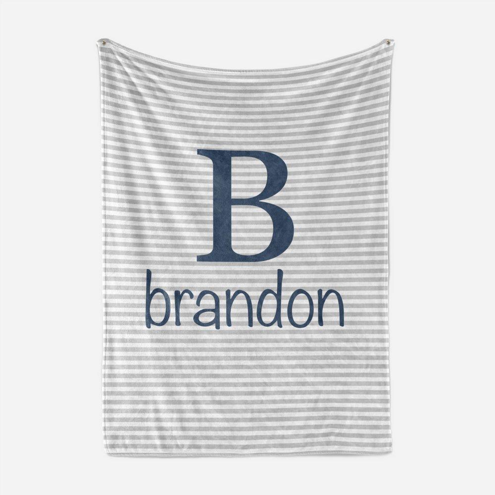 Navy and Grey Blanket Baby Blankets TheGracefulGoose