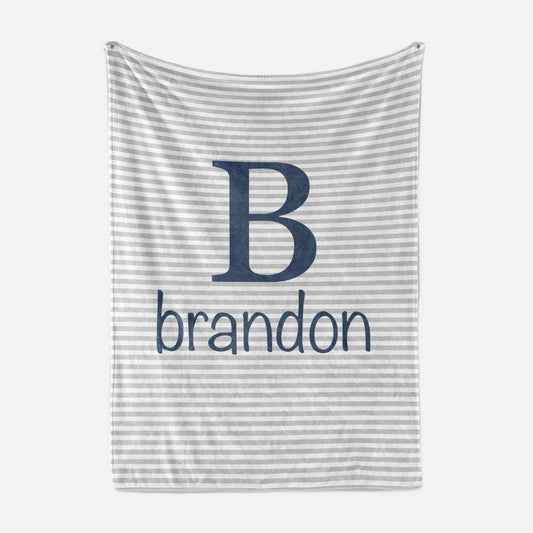 Navy and Grey Blanket Baby Blankets TheGracefulGoose