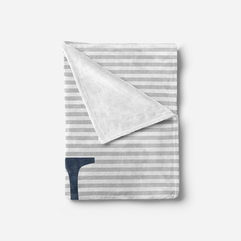 Grey and Navy Blanket Personalized Baby Blankets With Name TheGracefulGoose