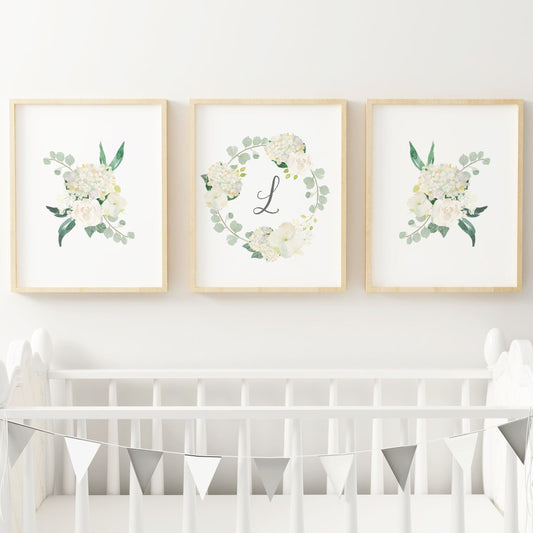 Conjunto de arte de pared de vivero blanco n.° 2